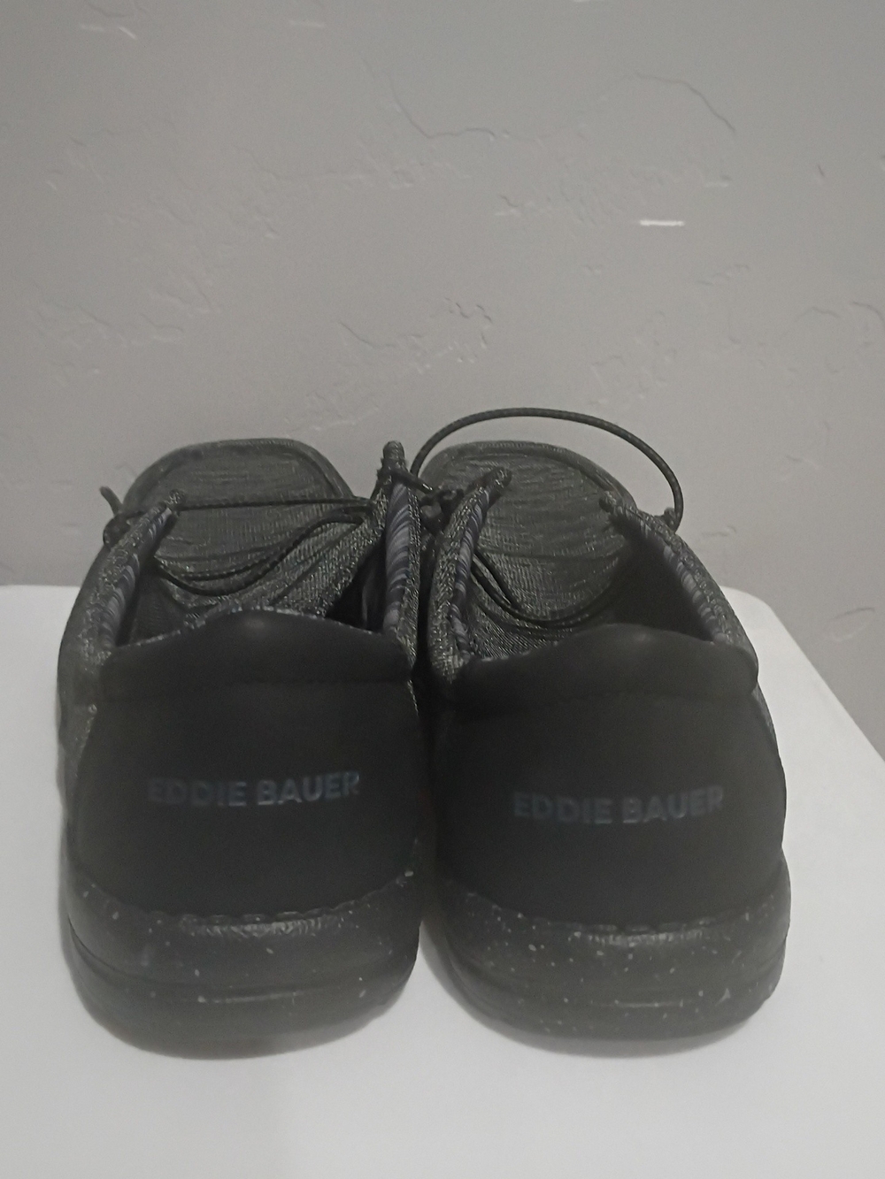 Eddie Bauer Men's Black Slip-On Lace Moccasins - Picture 6 of 7